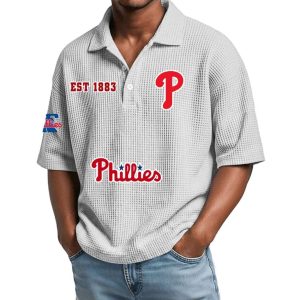Phillies Est 1883 Waffle Polo Shirt