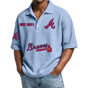 2026 Braves Est 1871 Waffle Collar Polo Shirt1