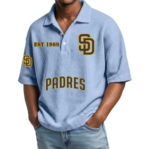 2026 Padres Est 1969 Waffle Collar Polo Shirt1