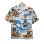 Giants Baseball Mascot Beach Viber Button-Up Hawaiian Shirt