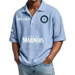 2026 Mariners Est 1977 Waffle Collar Polo Shirt1