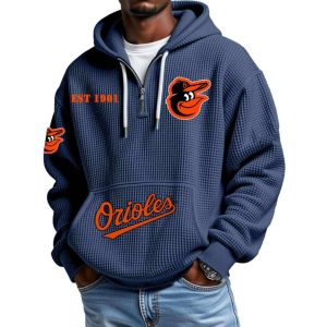 2026 Orioles Est 1901 Waffle Zip Hoodie1