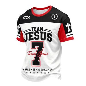 Team Jesus 7 Was Is Is To Come V neck T shirt1