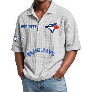 2026 Blue Jays Est 1977 Waffle Collar Polo Shirt