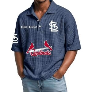 2026 Cardinals Est 1882 Waffle Collar Polo Shirt1