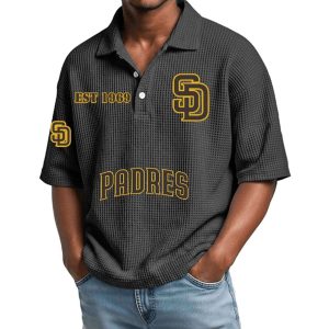 2026 Padres Est 1969 Waffle Collar Polo Shirt3
