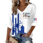 Puerto Rico Print Casual Waffle Long Sleeve T-Shirt