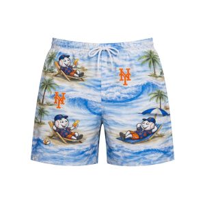 Mets Baseball Mascot Beach Viber Button Up Hawaiian Shirt2