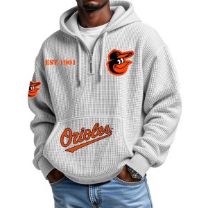 2026 Orioles Est 1901 Waffle Zip Hoodie