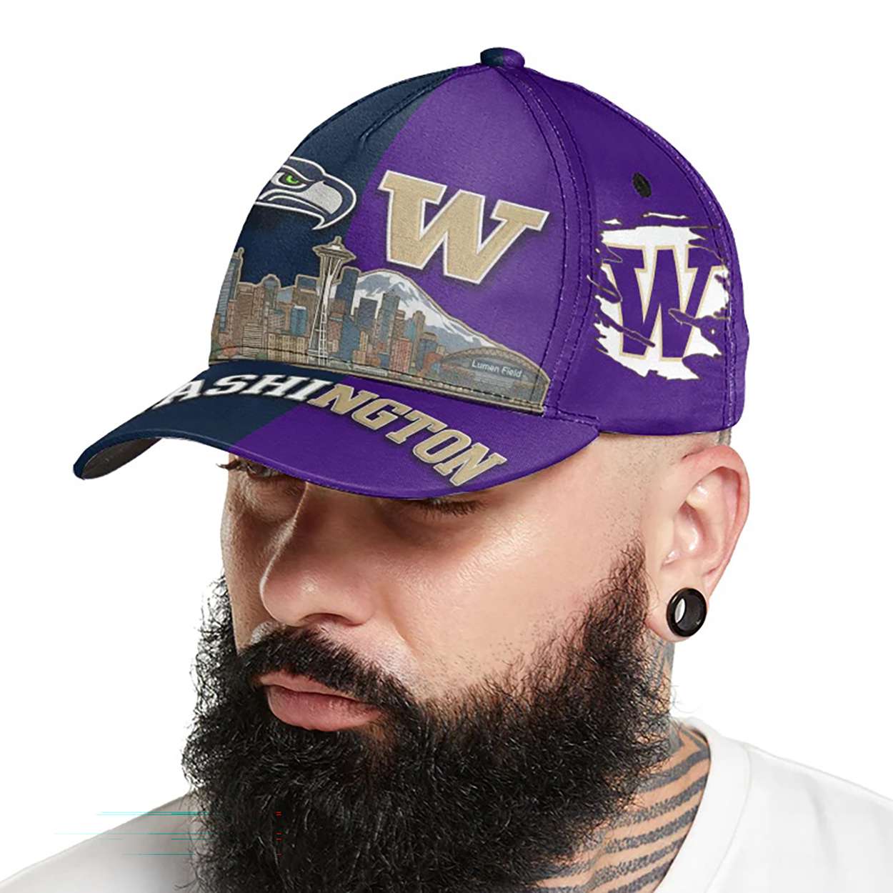 Seahawks x Huskies Seattle Skyline Classic Cap Seahawks x Huskies Seattle Skyline Classic Cap