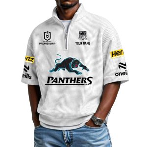 2026 Personalized Panthers Waffle Collar Short Sleeved Shirt