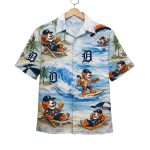 Tigers Baseball Mascot Beach Viber Button-Up Hawaiian Shirt