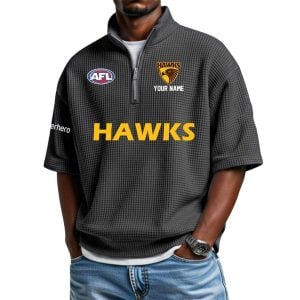 2026 Personalized Hawks Waffle Collar Short Sleeved Shirt1