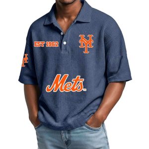 2026 Mets Est 1962 Waffle Collar Polo Shirt 4 2026 Mets Est 1962 Waffle Collar Polo Shirt4
