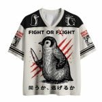 Woodblock Penguin Fight Or Flight Mesh Jersey