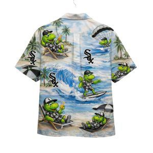 White Sox Baseball Mascot Beach Viber Button Up Hawaiian Shirt1