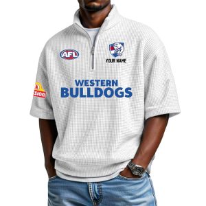 2026 Personalized Western Bulldogs Waffle Collar Short Sleeved Shirt