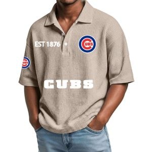 2026 Cubs Est 1876 Waffle Collar Polo Shirt4