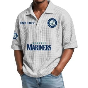 2026 Mariners Est 1977 Waffle Collar Polo Shirt