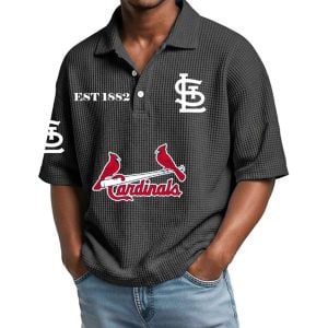 2026 Cardinals Est 1882 Waffle Collar Polo Shirt2