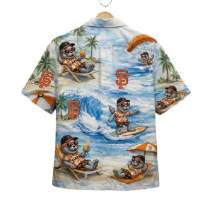Giants Baseball Mascot Beach Viber Button Up Hawaiian Shirt1