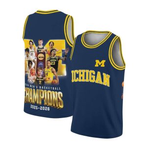 Michigan Wolverines National Champions 2026 Basketball Jersey