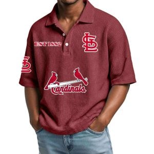 2026 Cardinals Est 1882 Waffle Collar Polo Shirt3