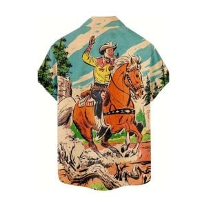 Mikey Bets Vintage Cowboy Horse Hawaiian Shirt1