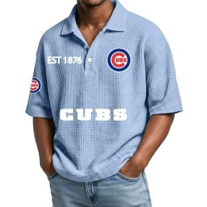 2026 Cubs Est 1876 Waffle Collar Polo Shirt3