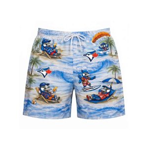 Blue Jays Baseball Mascot Beach Viber Button Up Hawaiian Shirt2
