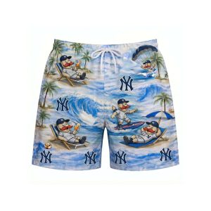 Yankees Baseball Mascot Beach Viber Button-Up Hawaiian Shirt 2 Yankees Baseball Mascot Beach Viber Button Up Hawaiian Shirt2