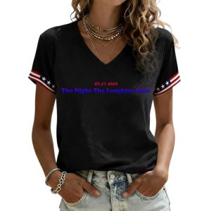 The Night The Laughter Died V Neck Short Sleeved T Shirt2