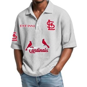 2026 Cardinals Est 1882 Waffle Collar Polo Shirt