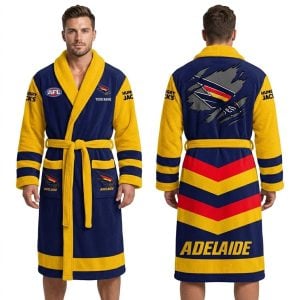 2026 Personalized Adelaide Football Fleece Bathrobe2