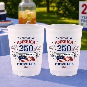 1776 2026 America 250 4th of July Party Custom Frosted Cups1