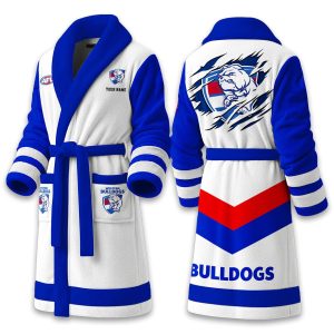 2026 Personalized Western Bulldogs Football Fleece Bathrobe1