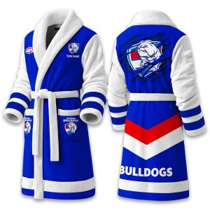 2026 Personalized Western Bulldogs Football Fleece Bathrobe