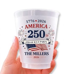 1776 2026 America 250 4th of July Party Custom Frosted Cups