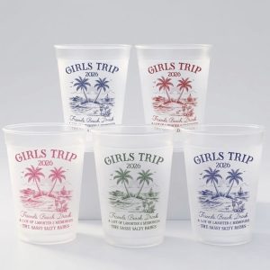 Personalized Girls Trip 2026 Beach Party Frosted Cups
