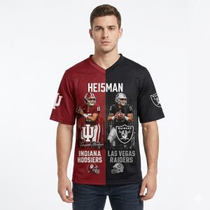 Fernando Mendoza Heisman Indiana And Raiders Jersey3