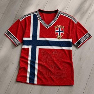 Norway Viking Ship Celtic Flag World Cup 2026 V Neck T Shirt1